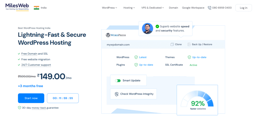 MilesWeb WordPress Hosting Plans
